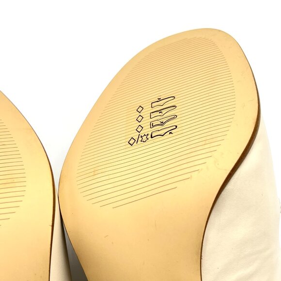 MICHAEL Michael Kors Womens Size 6.5 Cream Leather Heels Mules Clogs Shoes - Picture 11 of 14